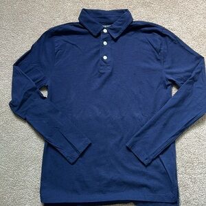 J. Crew Crewcuts Boys Long Sleeve Polo Shirt Navy Blue Size 12